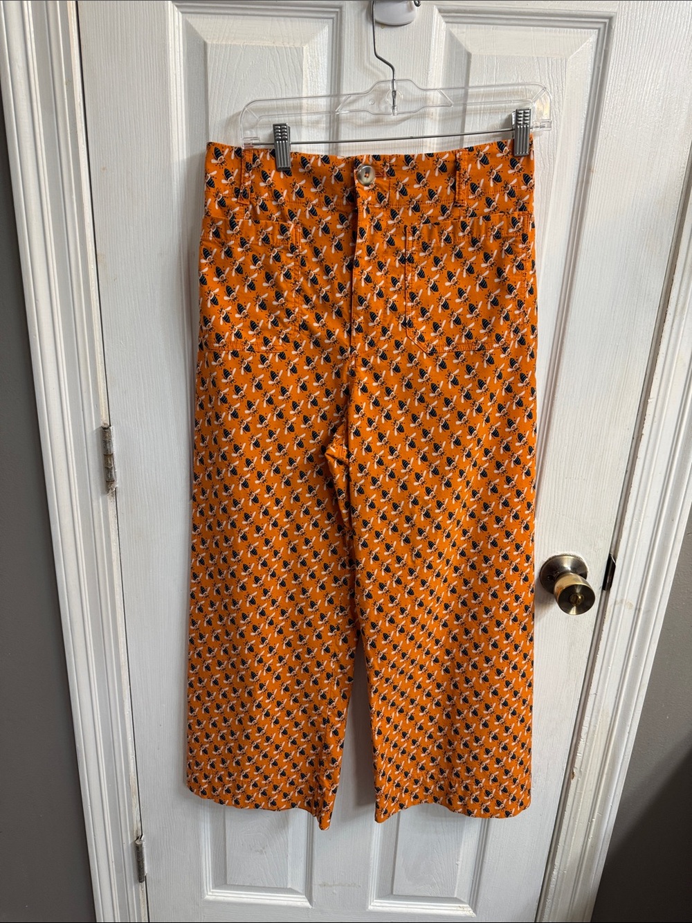 Sarah Gordon for Maeve Orange Patterned Wide-Leg Chinos
